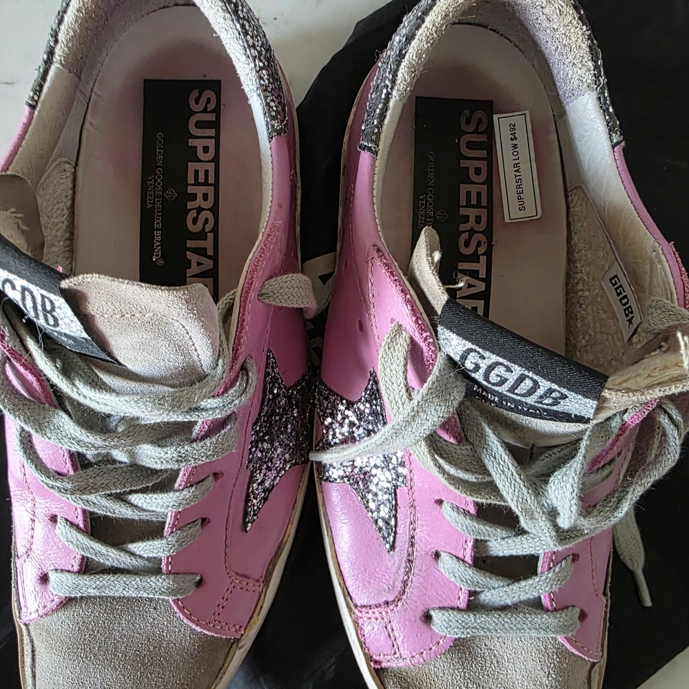 Golden Goose Pink Sneakers with Glitter Star - Picture 5 of 7